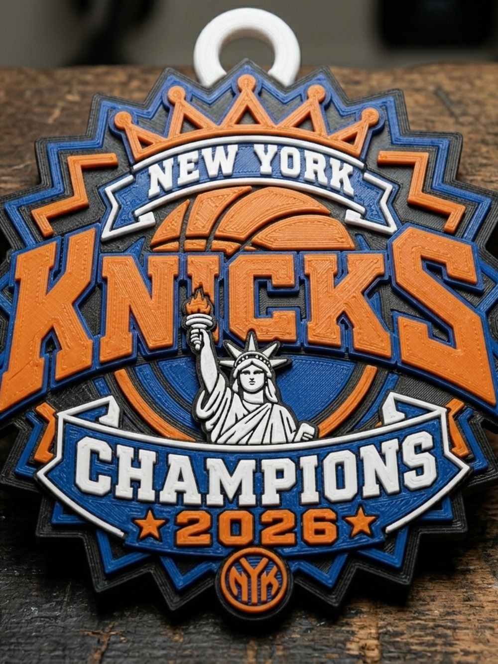 2026 Champions Ornament - Blue & Orange